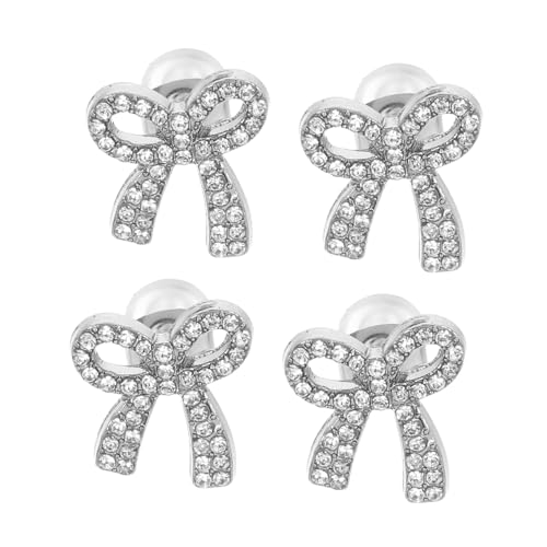 PACKOVE 2 Paare Schleifenohrringe mit Funkelnden Strasssteinen Silberne Leichte Ohrstecker für Damen und Mädchen Vielseitig Kombinierbar für Partys und Besondere Anlässe von PACKOVE