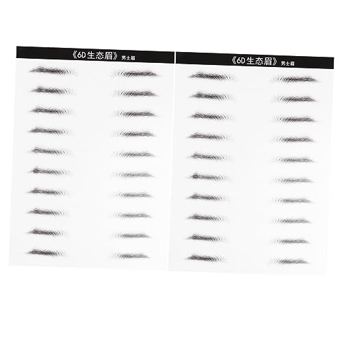 PACKOVE 2blätter Augenbrauenaufkleber Haarähnliche Simulation Wasserfest Langlebige Augenbrauen Für Männer Augenbrauenform Kreativ von PACKOVE