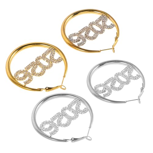 PACKOVE 2paare Strass-creolen Für Damen Und Mädchen Auffälliger Ohrschmuck Für Silvesterpartys Und Besondere Anlässe Mit Sicher Befestigten Strasssteinen Für Einen Strahlenden Look PACKOVE 2paare Strass-creolen Für Damen Und Mädchen Auffälliger Ohrschmuck Für Silvesterpartys Und Besondere Anlässe Mit Sicher Befestigten Strasssteinen Für Einen Strahlenden Look von PACKOVE
