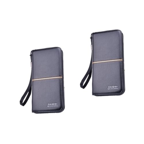 PACKOVE 2 STK Brieftasche Männer Geldbeutel Business-Geldbörse Zip Wallet Card Holders Wallet Mann Geldbörse Ledergeldbörsen für Herren geldbörse für männer Herren Geldbörse Reißverschluss von PACKOVE