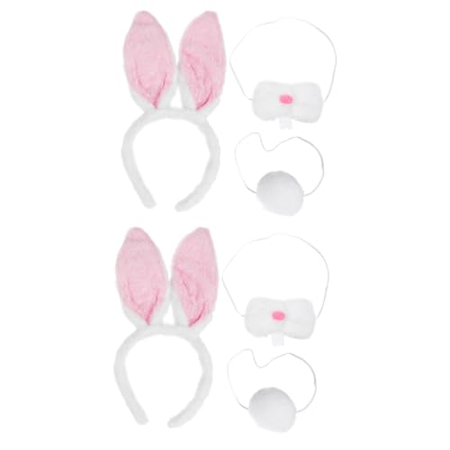 PACKOVE 2 Sätze Hasenohr Stirnband Kinderkostüme Baby Hasenohren Hut Hasenohren Stirnband Babykostüm Hasenohren-kopfschmuck Hasen-cosplay- Plüsch Kleinkind Requisiten Rosa Tier von PACKOVE