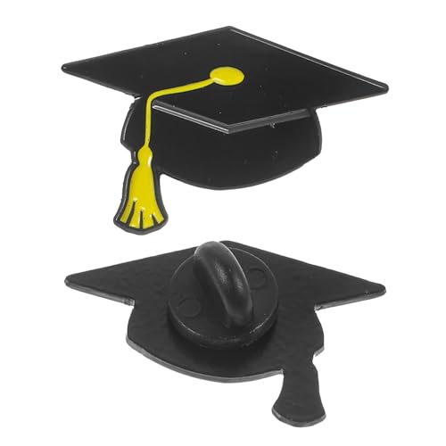 PACKOVE 2 Stck Metall Doktorhut Brosche Abschlussmütze Anstecknadel Modeaccessoire für Frauen und Männer Geschenkidee zur Abschlussfeier Langlebig und Formstabil von PACKOVE
