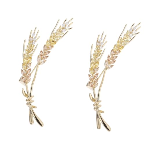PACKOVE 2 Stck. Stylische Weizenbrosche für Frauen Delikates Schmuckstück für Hochzeiten Partys und Alltagsmode Vielseitig Einsetzbar als Haarschmuck Anstecker für Taschen Tücher und von PACKOVE
