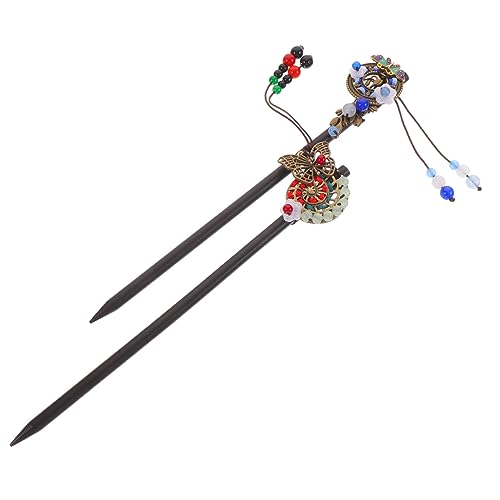 PACKOVE 2 Stück Antike Haarnadel Haarschmuck Für Damenbrötchen Schmetterling Essstäbchen Mit Quastenhaar Essstäbchen Für Haare Quaste Haarnadel Haarzubehör Haarstock Für Frauen Metall von PACKOVE