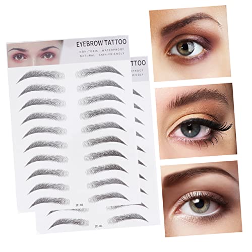 PACKOVE 2stücke Künstliche Augenbrauen Schwarz Transfer Aufkleber Augenbrauen-imitation Werkzeug Für Männer Frauen von PACKOVE