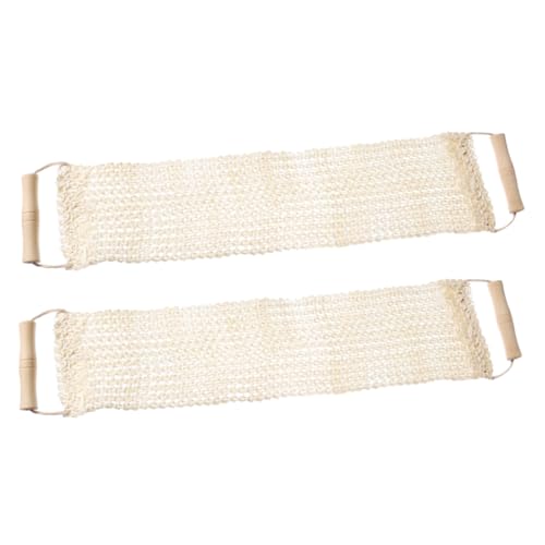 PACKOVE 2 Stück Badetuch Badeschrubber Rücken Duschtuch Peeling Körpertuch Duschtuch Für Körperschrubber Tuch Für Körper Waschbarer Rückenpeeling Waschlappen Holz Beige von PACKOVE
