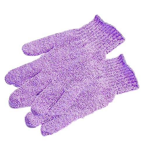PACKOVE 2 Stück Badhandschuhe und Badetuch Peeling-Duschhandschuh Peelinghandschuh Handschuhe zum Peeling Hautpeeling für den Körper Peeling-Körperpeeling Violet von PACKOVE