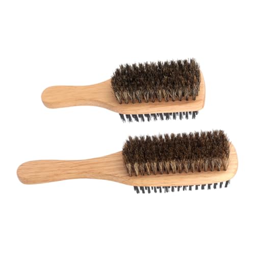 PACKOVE 2stücke Zweifach-bürste Für Männer Doppelseitige Wildschweinborsten-haarbürste in Groß Und Klein Sanftes Entwirren Für Normales Haar Bartpflege Langlebig Hautfreundlich von PACKOVE