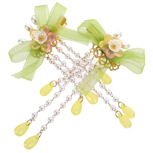 PACKOVE 2 Stück Blumen Haarschmuck Ausgefallene Haarspangen Für Mädchen Haarnadeln Mädchen Haarnadel Quaste Haarschmuck Baumelnde Haarspange Damen Dekorative Haarspangen von PACKOVE