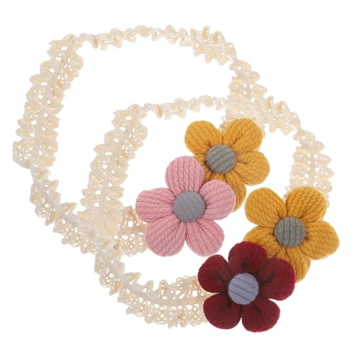 PACKOVE 2 Stück Blumen Stirnband Für Säuglinge Babys Mädchen Haarband Süße Stirnbänder Mädchen Schleifen Gummibänder Kleinkinder Haarbänder Haar Accessoires Haarbänder von PACKOVE
