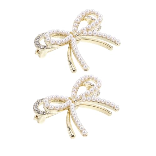 PACKOVE 2 Stück Bowknot Broschen mit Perlen Stilvolle Anstecknadeln aus Zinklegierung für Damenjacken und Schals Zuverlässiger Halt Vielseitig für Partys Brautduschen Muttertag und von PACKOVE