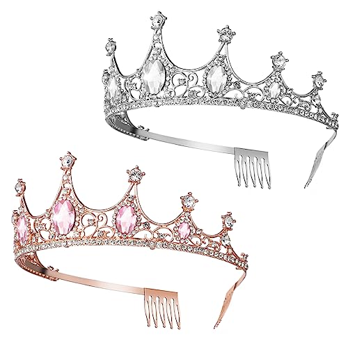 PACKOVE 2 Stück Braut Tiara Krone mit Stirnband für Damen Rhinestone Haarschmuck für Hochzeit Verlobung Jubiläen und Besondere Anlässe von PACKOVE