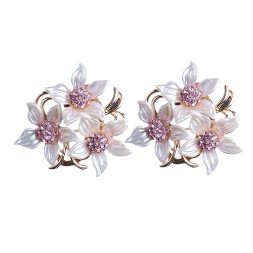 PACKOVE 2 Stück Damen Broschen mit Blumenmotiv Strass und Perlen Anstecknadeln für Kleider Schal Clip Langlebigem für Hochzeit Party von PACKOVE