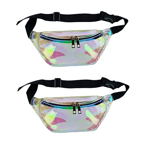 PACKOVE Handtaschen 2 Stück Damen-Brusttasche Tragetasche Für Damen Durchsichtige Tragetasche Sport-Taillentasche Damen-Taillentasche Transparente PVC-Tasche Bedruckte Wasit-Tasche von PACKOVE