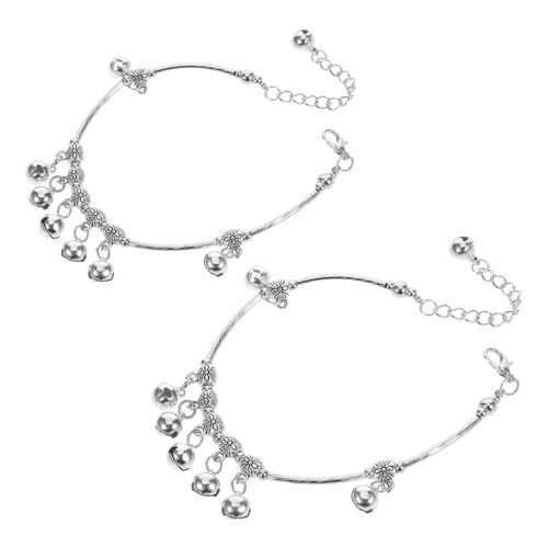 PACKOVE 2 Stück Damen Glockenarmbänder – Ethnischer Barfußschmuck Sandalen Strandkette Verstellbare Fußkettchen Für Hochzeitstänze Bühnenauftritte Und Tanzübungen von PACKOVE