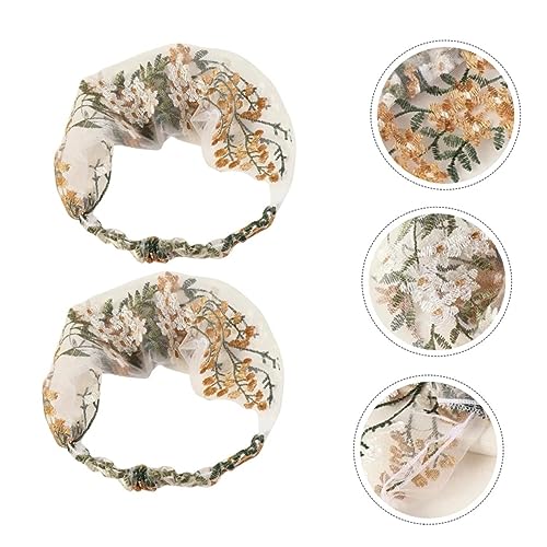PACKOVE 2 Stück Stickband Stirnband Für Frauen Elastisches Haarband Mit Stickerei Für Mädchen Deko Haaraccessoire Für Partys Und Besondere Anlässe von PACKOVE