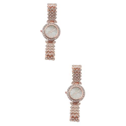 PACKOVE 2st Diamant-damenuhr Digitale Armbanduhr Diamantuhren Für Damen Uhr Mit Kristallarmband Diamant-Bling-Uhren Digitaluhren Für Damen Legierung Automatische Uhr Fräulein Kleid von PACKOVE