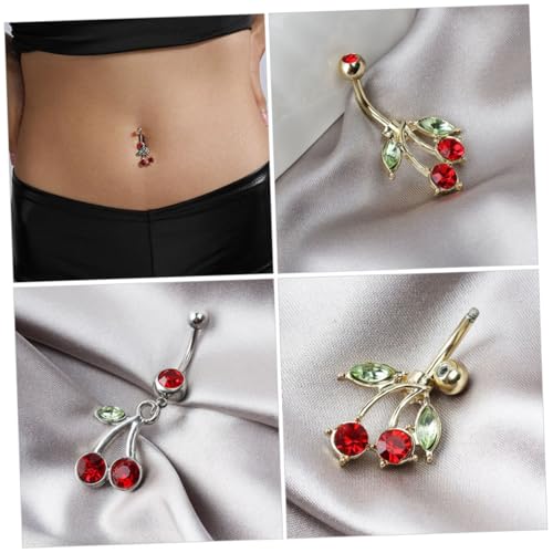 PACKOVE 2 Stück Edelstahl Bauchnabelpiercing mit Frucht anhänger Hypoallergen Leicht Modisch für Damen Geometrisches Frucht design Hautfreundlich als für Frauen von PACKOVE