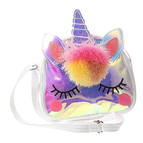 PACKOVE 2 STK Einhorn Umhängetasche Holografische Umhängetasche Kinder-Cartoon-Tasche Zubehör Für Outdoor-geldbörsen Kinder-Einhorn-geldbörse Brieftasche Grüßer Karikatur Weiß Kleinkind von PACKOVE