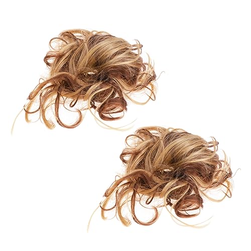 PACKOVE 2 Stück Elastische Haargummis für Fluffy Curly Ponytail Hochtemperaturseiden Haarteil für und Mädchen Volumen und Fülle für Haarfrisuren von PACKOVE
