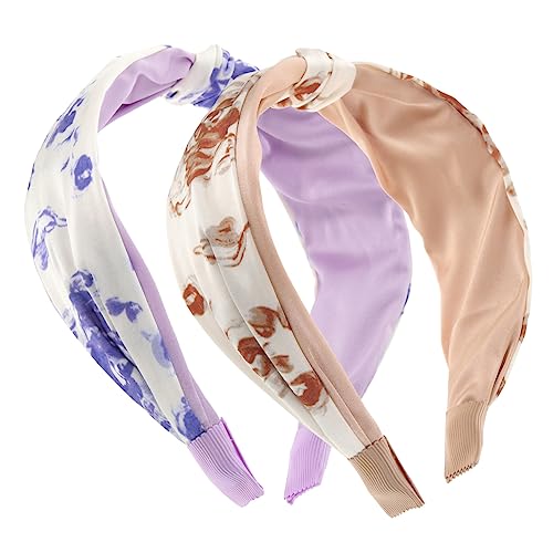 PACKOVE 2 Stück Geknoteter Haarreifen Yoga Breit Damen Band Geflochten Lockig Frauen Gym Geschlecht Weich À Haarband Haarschmuck Haarturban Accessoires Stoff von PACKOVE
