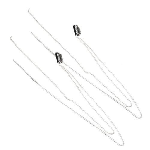 PACKOVE 2 Stück Haarketten mit Strass Haarquaste Rutschfeste Haarspangen für Frauen und Mädchen Zubehör für Hochzeiten und Partys Silberne Haarkette für Accessoires PACKOVE 2 Stück Haarketten mit Strass Haarquaste Rutschfeste Haarspangen für Frauen und Mädchen Zubehör für Hochzeiten und Partys Silberne Haarkette für Accessoires von PACKOVE