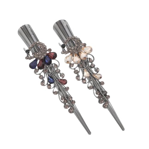 PACKOVE 2 Stück Haarklammern Vintage Metall Alligator Clips für und Mädchen für Dickes oder Sicherer und Mühelose Frisurenchampagner Regenbogen von PACKOVE