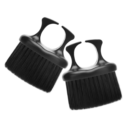 PACKOVE 2 Stück Haarreinigungsbürste Haarschneidebinsel Borsten-bartbürste Knöchelbartbürste Knöchelbürste Friseurzubehör Schnurrbartbürste Für Männer Bartpflegebürste Nylon Black von PACKOVE