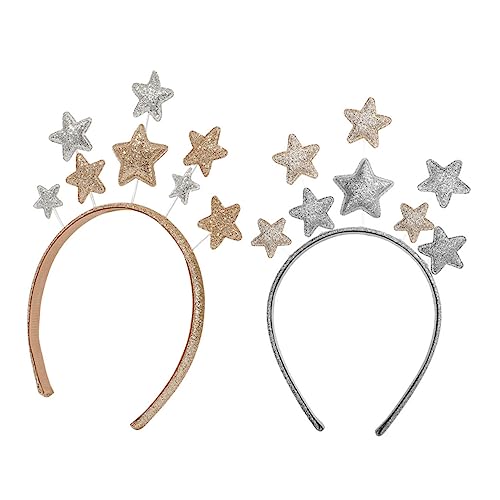PACKOVE 2stücke Stern Haarreifen Für Mädchen Mit Glitzer-verzierung Langlebiges Eisenmaterial Für Party Weihnachten Und Andere Festtags-outfits von PACKOVE