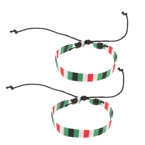 PACKOVE 2stücke Palästinaschmuck Aus Baumwollseil Und Wachsfaden Verstellbares Armband Palästinensischer Geflecht-handgelenkschmuck Armbänder Für Männer Und Frauen Pakistanisches von PACKOVE