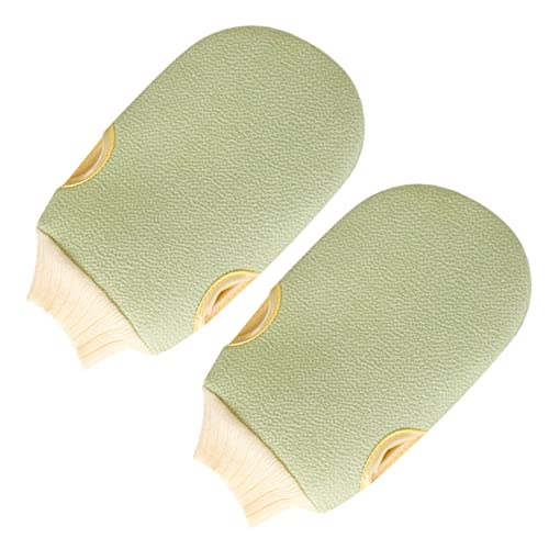PACKOVE 2 Stück Handschuhe Schrubben Bad Körperpeeling Handtuch Dusche Luffa Männer Sanfte Haut Peelinghandschuh Für Abgestorbene Haut Körperwäscher Body Scrub Handschuh Green von PACKOVE