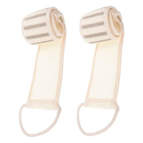 PACKOVE 2 Stück Hinterer Luffa Zum Duschen Peeling-waschlappen Campingvorräte Duschtuch Für Den Körper Badeschwamm Mit Langem Stiel Körpertücher Komprimierte Gesichtstücher Handtuch Beige von PACKOVE