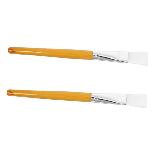PACKOVE 2 Stück Holzgriff Gesichtsmaske Pinsel Professioneller Face Mask Applicator Brush für DIY Masken Beauty Gesichtspflege Wiederverwendbar Einfach zu Reinigen Zufällige Farbe von PACKOVE