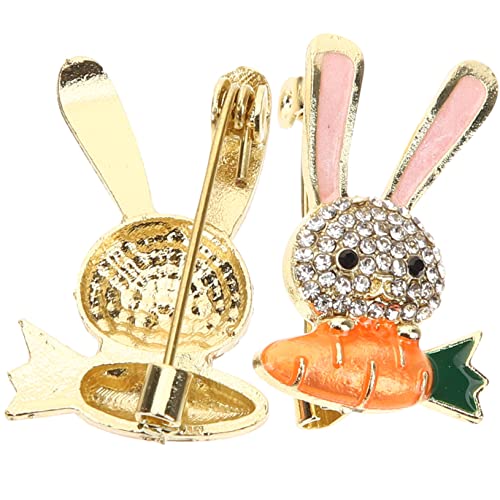 PACKOVE 2 Stück Kaninchen Brosche für Damen Anstecknadel für Kleidung Hüte und Schals Kreatives Design Strapazierfähigem Material Dekoration für Formelle Anlässe und Alltag von PACKOVE