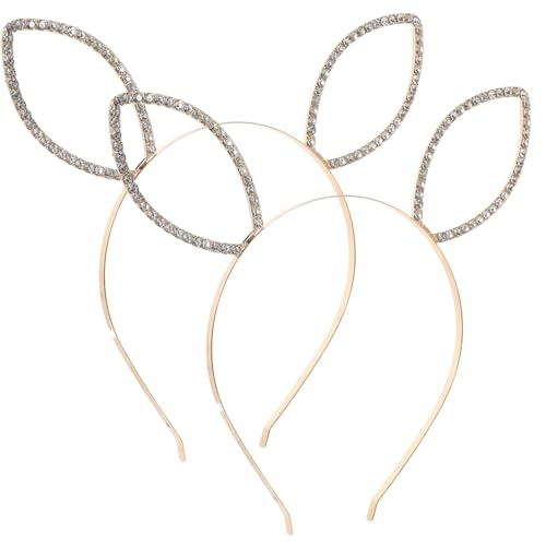 PACKOVE 2 Stück Kaninchenohren Ohren Stirnbänder Und Erwachsene Männer Party Hasenohren Frauen Cosplay-Stirnband Hasenohren Stirnband Ohren Kopfbedeckung Legierung Golden von PACKOVE
