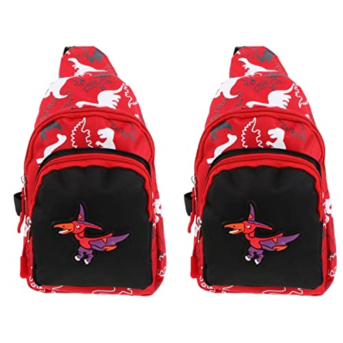 PACKOVE 2 STK Dinosaurier-gürteltasche Für Kinder Kleinkind Geldbörse Brusttasche Sporttasche Für Kinder Rucksack Hüftgurt Umhängetasche Bauchtasche Junge Nylon Reisen Kindertasche von PACKOVE