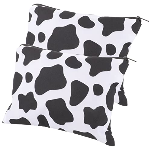 PACKOVE 2 Stück Kosmetiktasche Damen Multifunktionale Reise Make Up Tasche mit Großer Kapazität Kuhdruck für Kosmetik Toilettenartikel Tragbar Leicht von PACKOVE