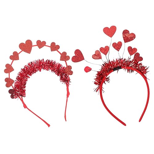 PACKOVE 2st Liebe Stirnband Herzförmiges Stirnband Stirnbänder Zum Valentinstag Party-stirnband Amor Kostüm Accessoires Zum Valentinstag Haarband Fräulein Requisiten Mädchen Filzstoff von PACKOVE