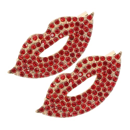 PACKOVE 2 Stück Lippenbroschen aus Zinklegierung mit Funkelnden Strasssteinen Anstecknadeln für Damen Vielseitiges Accessoire für Jacken Kleider Hochzeiten und Partys von PACKOVE