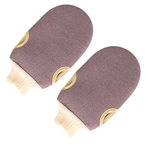 PACKOVE 2 Stück Massagehandschuh Für Den Rücken Handtücher Badhandschuhe Peeling-handschuh Badetuch Badehandschuh Coffee von PACKOVE