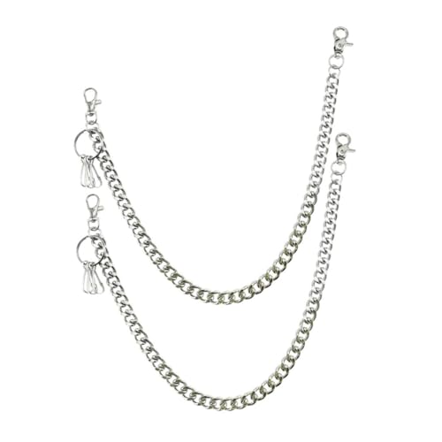 PACKOVE 2 Stück Metall Jeans Kette Trendige Punk Hip Hop Gürtelskette für und Mädchen Vielseitig Einsetzbar für Hosen und Taschen von PACKOVE