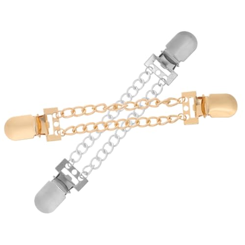 PACKOVE 2 Stück Metall Strickjacken Clips Damen Pullover Verschluss Clip Cardigan Brosche Shawl für Kleidung Sicherer Halt und Dekorativer Schmuck Gold und Silber von PACKOVE