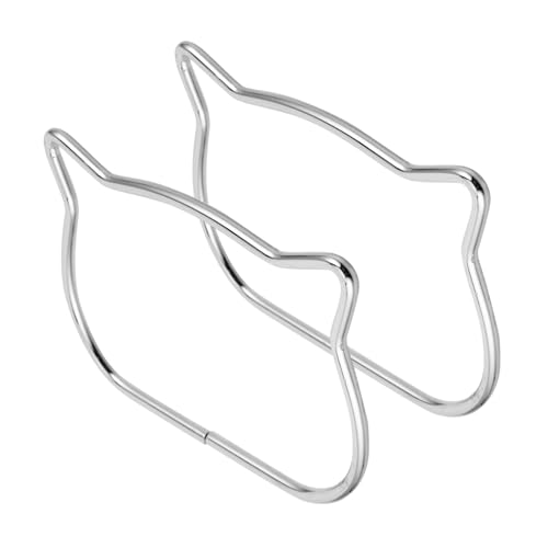 PACKOVE 2 Stück Metalltaschengriffe Katzenkopf Design Robuste Runde Handtaschengriffe Silbernem Metall für DIY Taschenherstellung und Einkaufstüten Einfacher Austausch und Modisches von PACKOVE