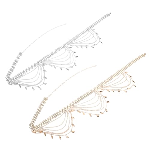 PACKOVE 2 Stück Multilayer Taillenkette Damen Verstellbar Mehrschichtige Metall Bauchkette Body Chain Schmuck für Kleider Jeans Vielseitige Hüftkette Modisches Accessoire von PACKOVE