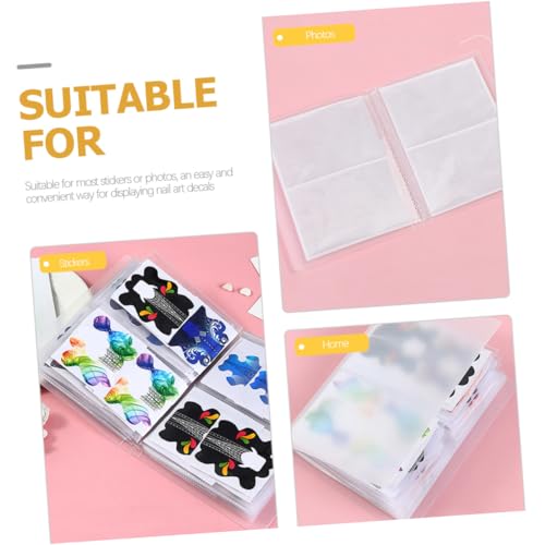 PACKOVE 2 Stück Nagelsticker Album mit Slots Nagelkunst Aufkleber Organizer Aufbewahrungsbuch für Fingernagel Sticker DIY Nail Art Dekorationsbuch Kompakt und Tragbar von PACKOVE