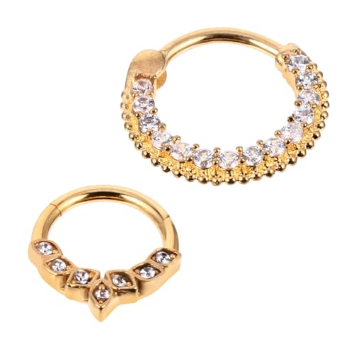 PACKOVE 2 Stück Nasenstecker aus Edelstahl mit Funkelndem Zirkonia Modische Nasenringe für Damen und Herren Hautfreundlich Langlebig Poliert Farbbeständig Kreatives Design Geeignet für von PACKOVE