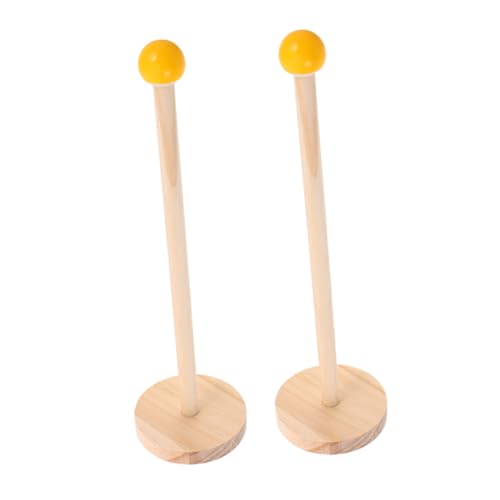 PACKOVE 2 Stück Natürlicher Holz Haarschmuck Organizer Haargummi Halter Turm für Mädchen Haarband Aufbewahrung Platzsparend Vielseitig für Clips Scrunchies und Haarklammern von PACKOVE