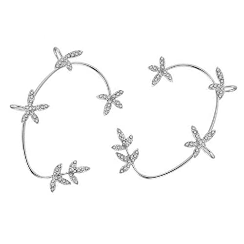 PACKOVE 2 Stück Ohrklemmen mit Funkelnden Strasssteinen Vintage Inspiriert nicht Piercings Erforderlich Ohrclips für Damen Leichter Schmuck für Besondere Anlässe von PACKOVE