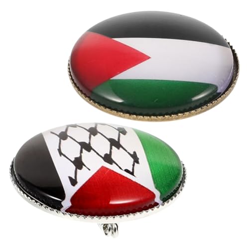 PACKOVE 2 Stück Palästina Flaggen Anstecknadel aus Langlebiger Dekorative Brosche für Kleidung und Rucksack Hochwertige Nationalflagge Reverspin für Internationale Reisen von PACKOVE