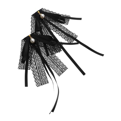 PACKOVE 2 Stück Perlen Schleifen Brosche Abnehmbare Spitze Broschen mit Samtband Vielseitige Anstecknadeln für Damen Elegant für Hochzeit Party Büro und Freizeit von PACKOVE